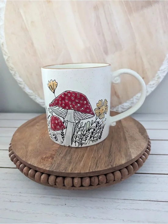 4 Mushroom Cottagecore Mugs | Spectrum Designz | Rustic Farmhouse Coffee Cups - Picture 4 of 16